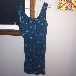 Navy feather patterned dress